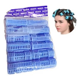 Tubos O Roles Con Tapa Rizar Ondular Cabello Mariate 12 Color Azul