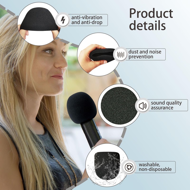 Fatiya Thickened Universal Microphone Covers, Reusable Foam Microphone Covers, Microphone