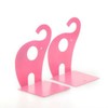 Cartoon Cute Elephant Pattern Nonskid Metal Office Desk Bookends (Pink)