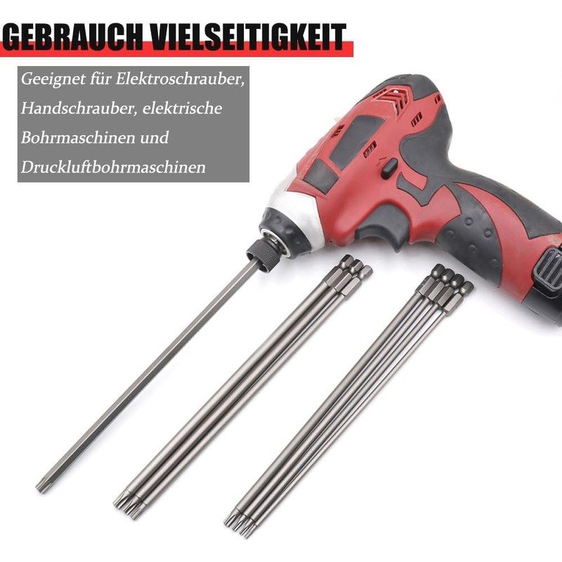 Saipor 11 Pieces 200 mm Torx Long Screwdriver Bit Set,