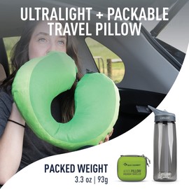 Sea to Summit Aeros Premium Pillow Traveller - Neck Pillow, APILPREMYHALI, Lime Green, One Size