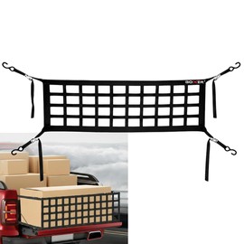 BoxerTool Tailgate Net for Pickup Truck Bed, 50'' x 16'' Heavy Duty Cargo Netting for Mid-Full Size Truck, Easy-to-Use - Cam Buckle with S Hooks - Universal Application