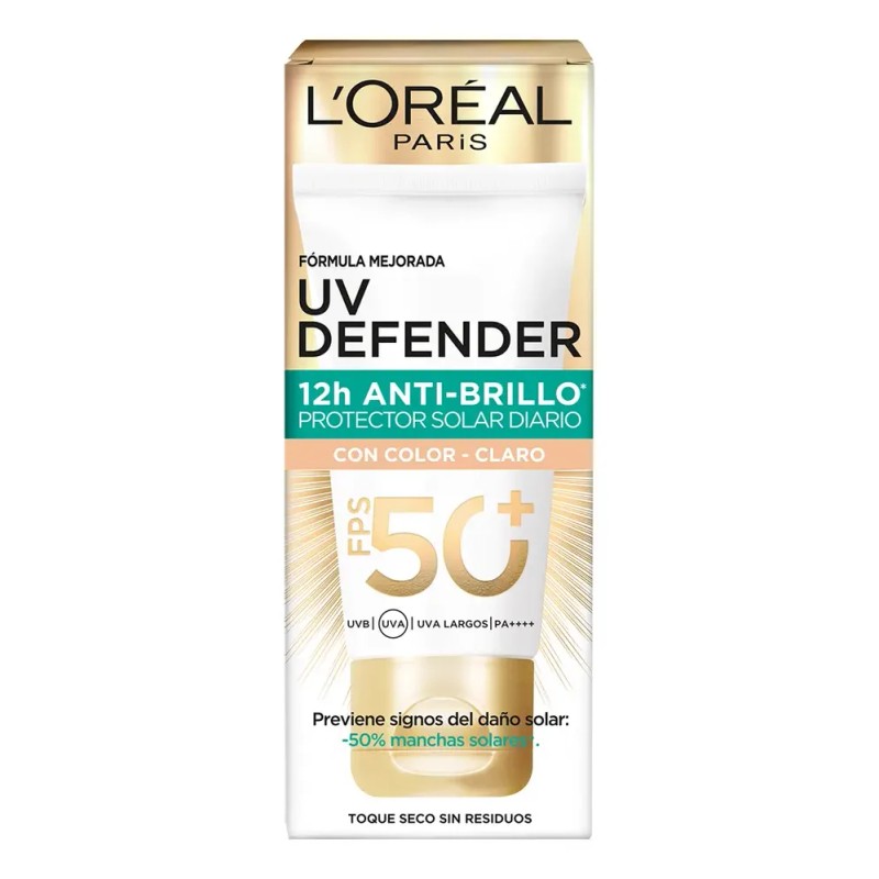 Bloqueador Uv Defender Antibrillo Tono Claro Spf50 40g