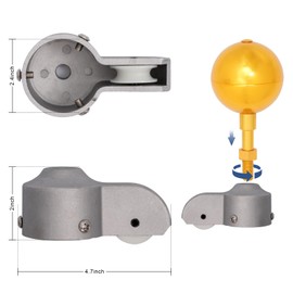 Frunke Flag Pole Topper and FlagPole Truck with Nylon Pulley Kit, Golden Flag Pole Top Replacement Parts and Accessories Fit Standard American Flag Poles Range from 1.5" - 2" Diameter