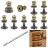 SRunDe 60 Sets 5mm Solid Brass Round Head Stud Screw
