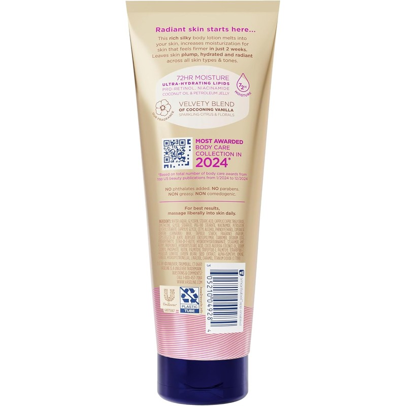 Vaseline RadiantX Loción Corporal Reafirmante Vainilla 222ml