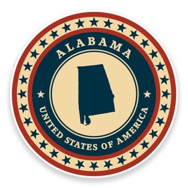 2 x 10cm Alabama USA Vinyl Sticker Laptop Car Travel Luggage Tag Flag Map #9360 (10cm Wide x 10cm High)