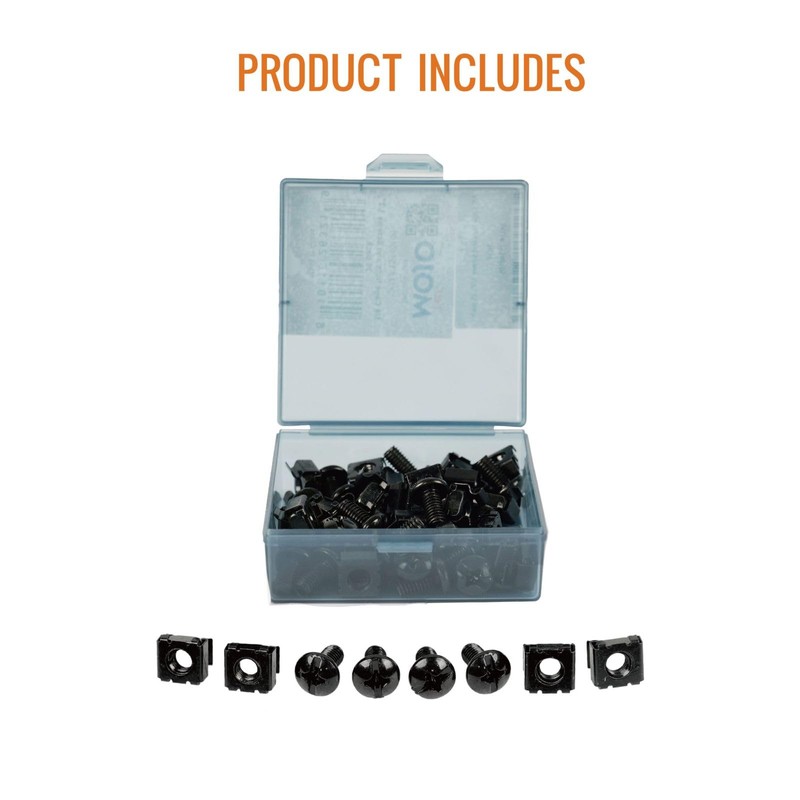 Tecmojo M6 Rack Screws & Cage Nuts - 25 Pack,