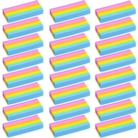 MFUOE 24 Pieces Rainbow Plastic Rubber Eraser Pencil Eraser for Office Artists School Bag Filler (24)