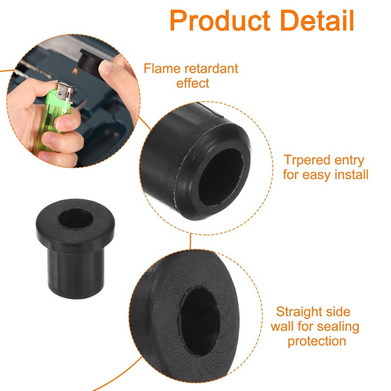 uxcell 26Pcs Rubber Grommets 1/4"(6mm) Drill Hole, 3/16"(4mm) ID Hole