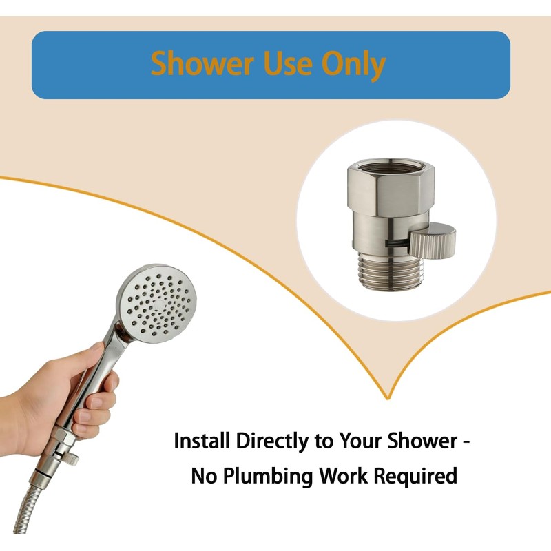 Shower Head Shut Off Valve, 1/2” G Shower Valve, Shower