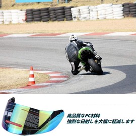 AGV Helmet K3 Shield-Qiilu Motorcycle Helmet Visor Lens Windshield Replacement for 316 902 AGV K5 K3SV (Blue Colorful)