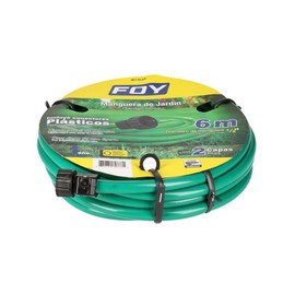 Foy M12L6P Manguera para jardín lisa con conector plástico 1/2", 6 m