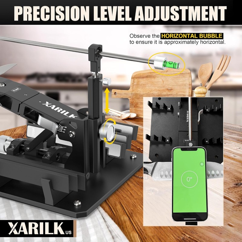 Upgraded XARILK Professional Knife Sharpening System GEN2, Heavy-duty | Aluminum
