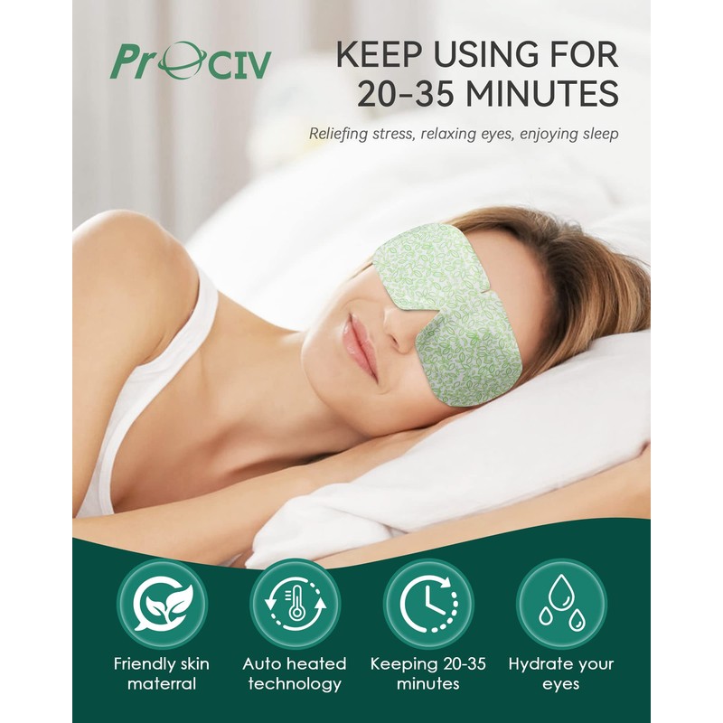 16 Packs Steam Eye Mask, Warming Eye Mask, Self-Heating Eye