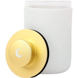 Brando Moon Glass Storage Jar Pro with Airtight Lid Engraved with Moon - Smell Proof and Airtight Multi-Use Stash Container for Coffee etc - Perfect Travel Size 4" and 280ml (Gold)