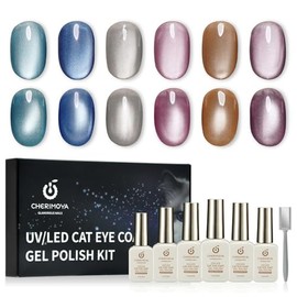 CHERIMOYA Kit de 6 Esmalte de Uñas de Gel Ojos de Gato con Imán
