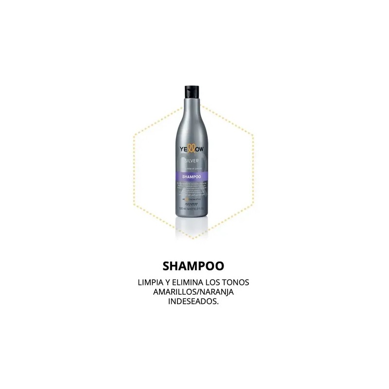 Shampoo Anti-amarillo Silver Yellow Rubio Frios Grises 500ml