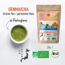 ORIGEENS Japanese Organic Genmaicha Powder - Organic Genmaicha Green Tea Powder for Matcha Latte - 80 g Bag