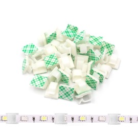 YAFIYGI 120 PCS LED Light Strip Mounting Clips for Wall Self Adhesive Strip Brackets Holder Fasteners for 8 mm Wide Light Strip Cable Holder and Organizer with Strong Led Light Hooks