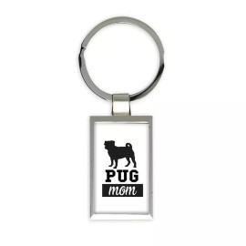 Pug MOM : Gift Keychain Dog Silhouette Cup Funny Pet Animal