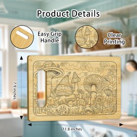 Mushroom Decor Cute Cutting Board Funny Cutting Board, Bamboo Cutting Boards Kitchen Decor, Housewarming Gifts Birthday Gifts for Friends -09