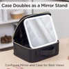 iHome Travel Makeup Bag with LED Mirror, Makeup Organizer with