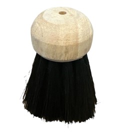 QUAILITAS Fireside Brush Head [Pack of 2] Hearth Fireplace Brush Replacement with Round Head, Wooden Stock, Traditional Fireside Cleaning Brush – Fireplace Tool Set