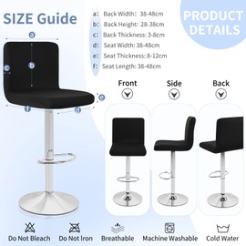 Showgeous Set of 6 Bar Chair Covers, Bar Stool Covers, Stretch Removable Dining Room Chair Covers for Pub Counter, Dining Chair, Bar Stool, Counter Slipcovers, Dining Room Chair Protective Cover