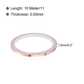 PATIKIL Copper Tape 0.2 Inch x 11 Yards 0.05 Thick Copper Foil Tape Single Sided Conductive Adhesive EMI Shielding for Electronics, Circuits, Grounding
