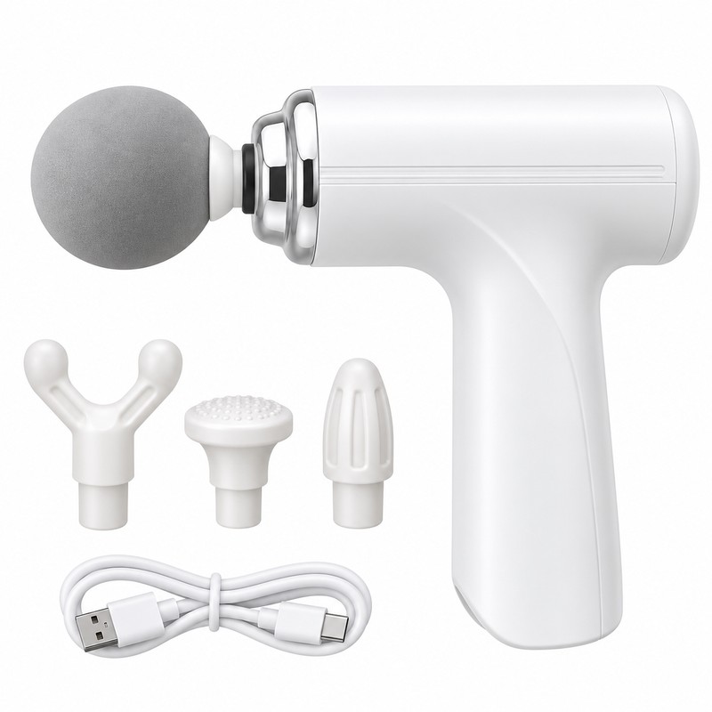 Portable Massage Gun for Full Body Use – 4 Interchangeable