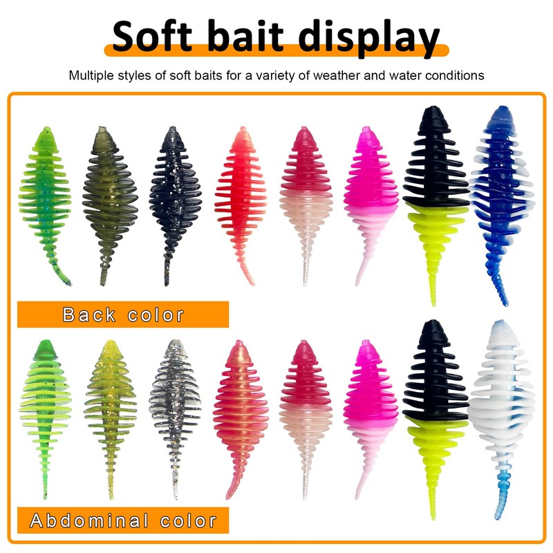 L PATTERN 30 PCS Forellen Gummi Set mit Box |