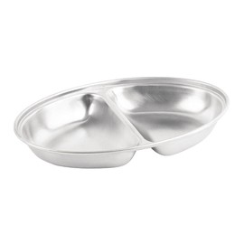 Olympia Oval 8in Vegetable Dish with 2 Division Stainless Steel W/O Lid