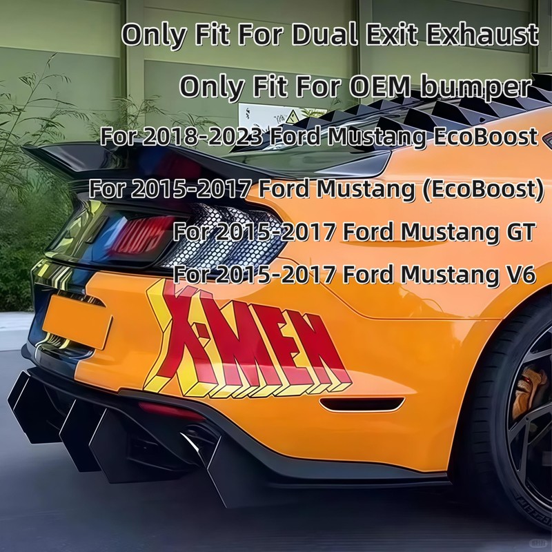 skkyoro Rear Bumper Diffuser for Ford Mustang 2015-2023 V2 Style