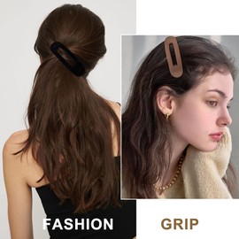 6 Pcs Large Hair Claw Clips, 2 Styles Large Claw Clips for Thin Fine Thick Hair, Flat Hair Clips French Hair Barrette Stylish, No Slip Big Jaw Butterfly Clip for Women Girls