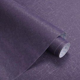 GloryTik 17.3"X197" Purple Silk Wallpaper Peel and Stick Purple Contact Paper Self Adhesive Removable Wallpaper Silk Textured Wallpaper for Room Cabinet Decor Vinyl Roll