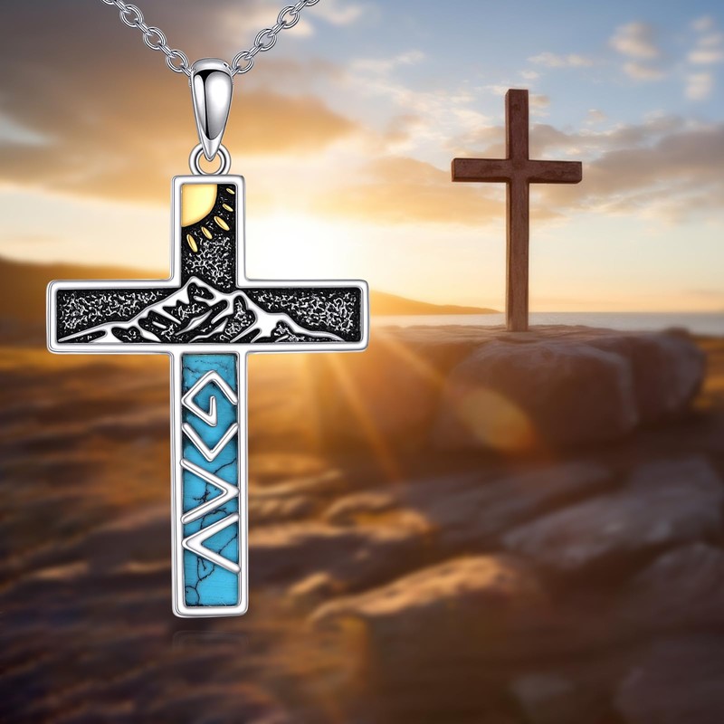 YONFQE Gott ist größer als Höhen und Tiefen, Halskette 925er