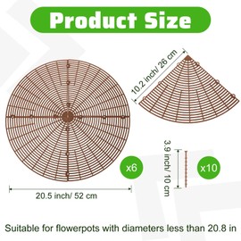 6 Pcs 20.5" Plant Pot Grid Covers Plant Soil Protectors Cuttable Plant Protectors from Animals with Stakes Plastic Cat Deterrent Plant Safety Digging Stopper for Indoor Outdoor