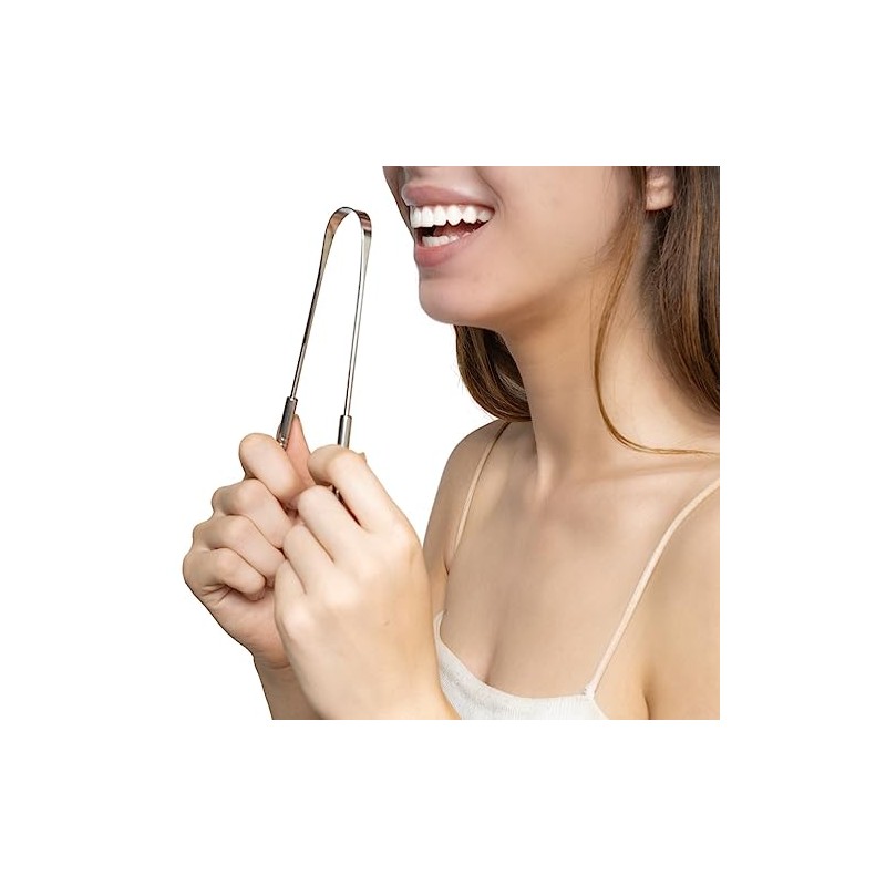 Rascador De Lengua De Acero Inoxidable Para Adultos Con Estuche