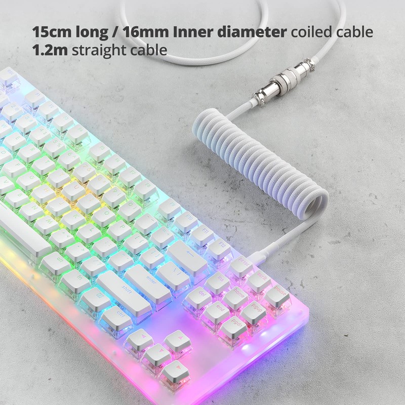 GunMjo Pro Custom Coiled USB C Cable for Gaming Keyboards,