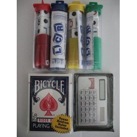 Bicycle 4 Sets LCR Plus Deck Playing Cards Plus Solar Powered Calculator Family Game Night