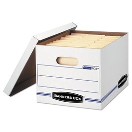 Bankers Box 00703 Stor/File Boxes, W/Lid, Ltr/Lgl, 12-Inch x15-Inch x10-Inch , 12/CT, White