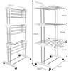 Bigzzia 4 Tier Folding Drying Rack Clothing Clothes Horses Rack