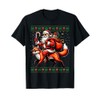 Santa Riding Fox Animal Ugly Christmas Jumper T-Shirt, black
