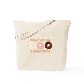 CafePress Rolling Doughnuts Tote Bag Reusable Natural Beige Canvas Shopping Bag