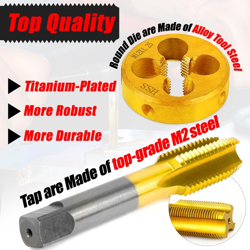 9/16-18 UNF Tap and Die Set for Metal,M2 HSS Thread