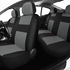 VarCozy Car Seat Covers Full Set, Breathable Cloth Front and Rear Split Bench Seat Covers for Car, Universal Cloth Seat Covers for SUV Sedan Van, Automotive Interior Covers, Airbag Compatible