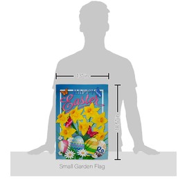 Angeleno Heritage Daffodils Easter Garden Flag Spring Happy Bunny Egg Christian Season Springtime Holiday House Decoration Banner Small Yard Gift Double-Sided, Thick Fabric, Made in USA