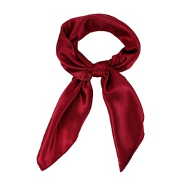 Apausvcm 23.6" Satin Neck Scarf, Silky Satin Red Small Square Scarf Fashion Lightweight Neck Scarves Purse Bag Scarfs for Handbags Vintage Handkerchief Ribbon Scarf for Women Gift