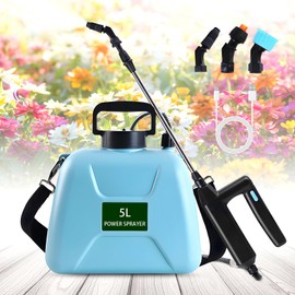 1.35 Gallon Weed Sprayer,Battery Powered Sprayer with 3 Mist Nozzles,Electric Pump Sprayers in Lawn and Garden,Garden Sprayer with Adjustable Shoulder Strap for Lawn,Yard,Cleaning